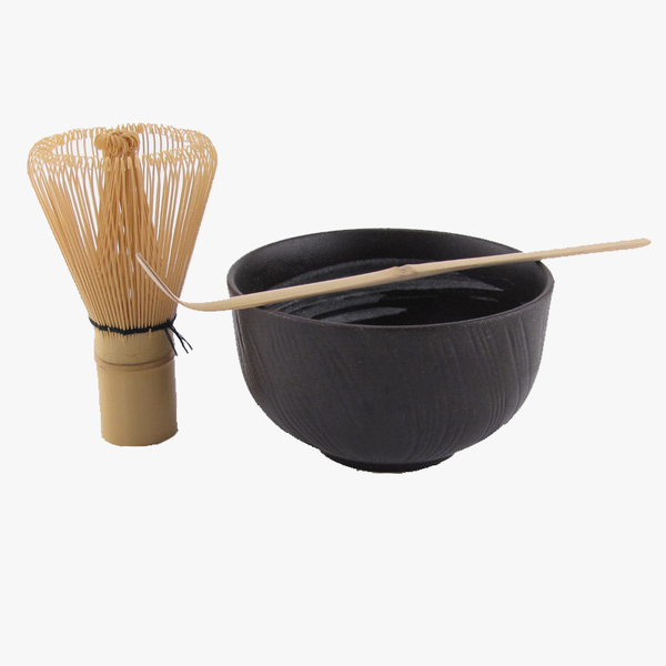 Matcha Tea Ceremony Set with Handmade Bowl, Bamboo Tea Whisk, and Chashaku